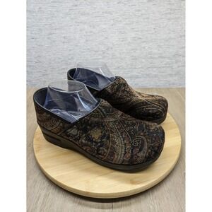 Dansko Paisley Clogs Comfort Slip On Shoes Work Casual Size 40 9.5 Velvet Fairy